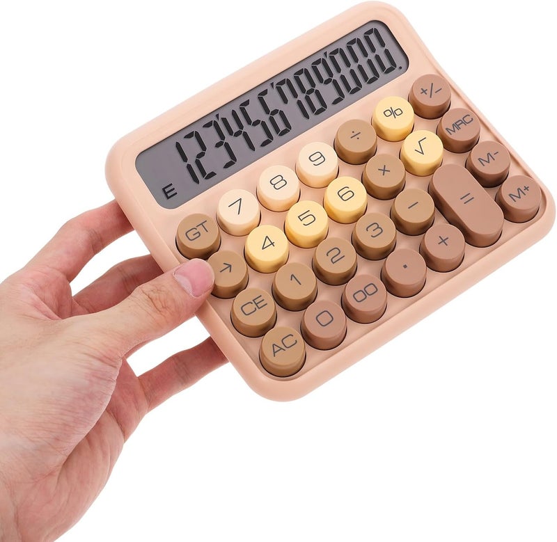 MAGICLULU Color Basic Desk Calculator Large Display Portable Office Calculating Tool for Students and School Use Milk Coffee Color - Image 4