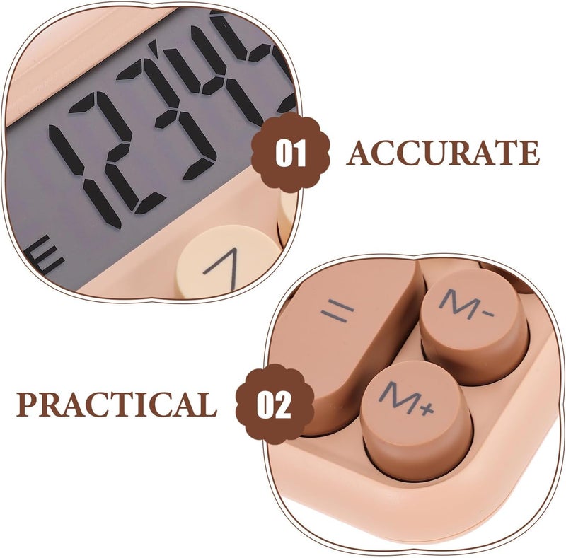 MAGICLULU Color Basic Desk Calculator Large Display Portable Office Calculating Tool for Students and School Use Milk Coffee Color - Image 3