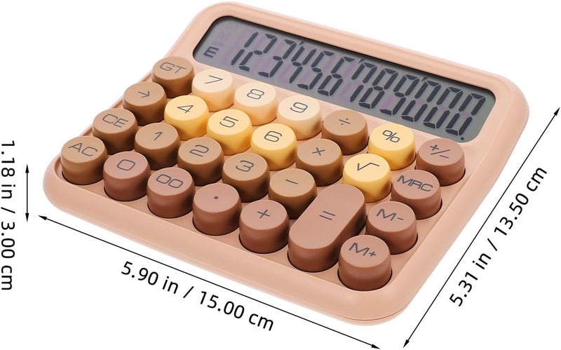 MAGICLULU Color Basic Desk Calculator Large Display Portable Office Calculating Tool for Students and School Use Milk Coffee Color - Image 2