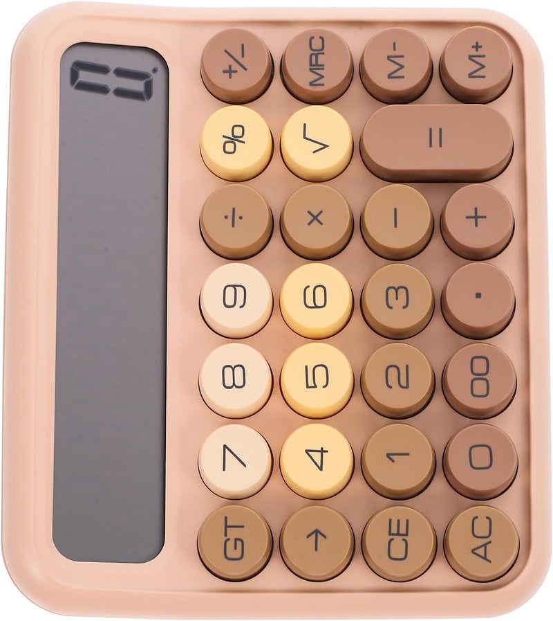 MAGICLULU Color Basic Desk Calculator Large Display Portable Office Calculating Tool for Students and School Use Milk Coffee Color - Image 1