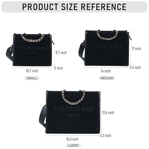 Chinllo Tote Bag for Women Quilted Chains Stachel Purse and Handbags with Shoulder Strap (E.Black-Ss) - Image 3