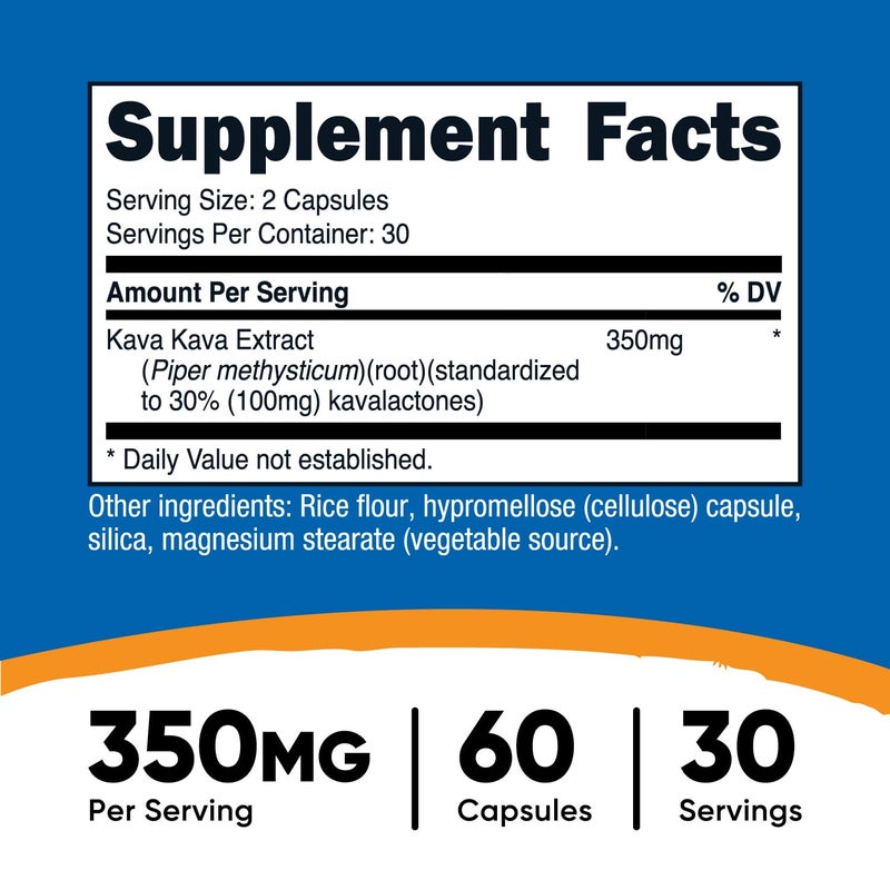 Nutricost Kava Kava Capsules 350 MG Per Serving, 60 Capsules, 30 Servings - Non-GMO, Vegan - Image 3