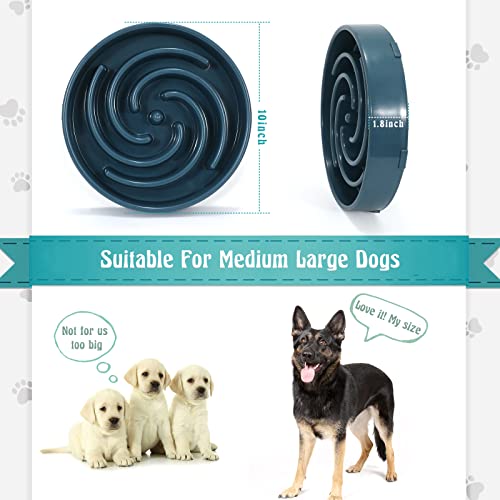 WHIPPY Blue Slow Feeder Maze Puzzle Bowl - Large Dog Non Slip Food Feeding Dishes for Medium Dogs, Interactive, Bloat Stop, Choking Prevention, Healthy - Image 4
