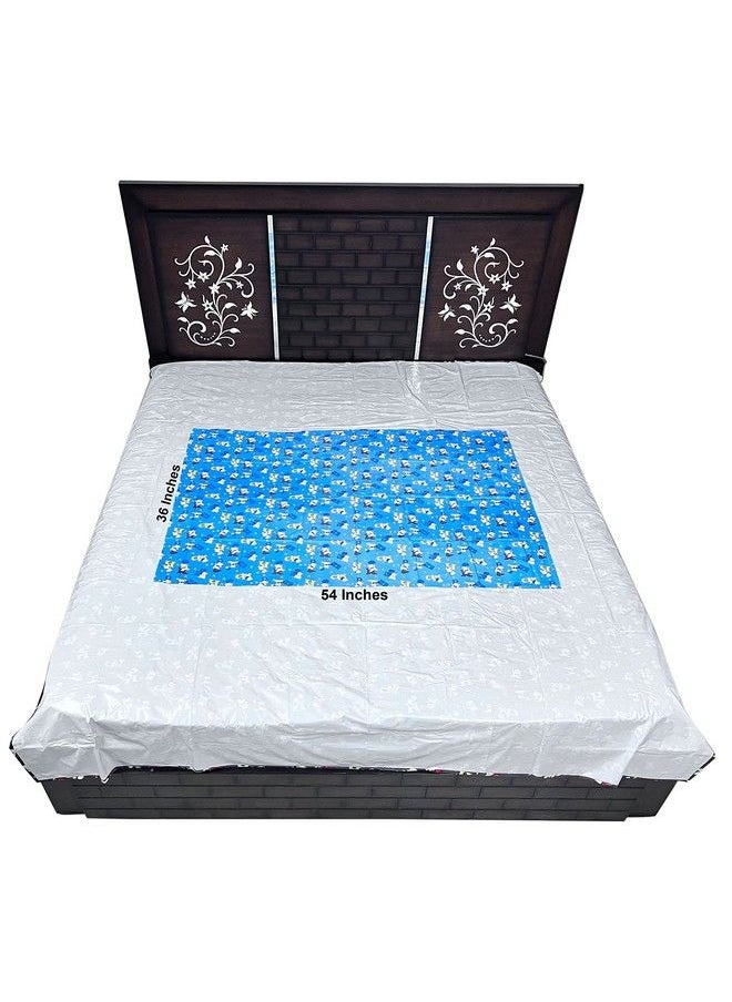 Ecosoft - Plastic Sheetpvc Sheet For Kidsrubber Sheet For Babiesbed Wetting Protector(90 X 135 Cm) (Alphabet Blue & Bear Brown) - Image 1