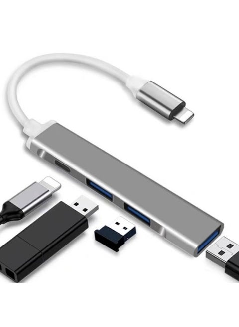 3.0usb Type-c Hub Splitter Dock 4-in-1 Otg Usb Hub Adapter Converter Hot Sale Usb Flash Drive-Number Of Interfaces:Apple Expand Dock Gray (with Charging Port)