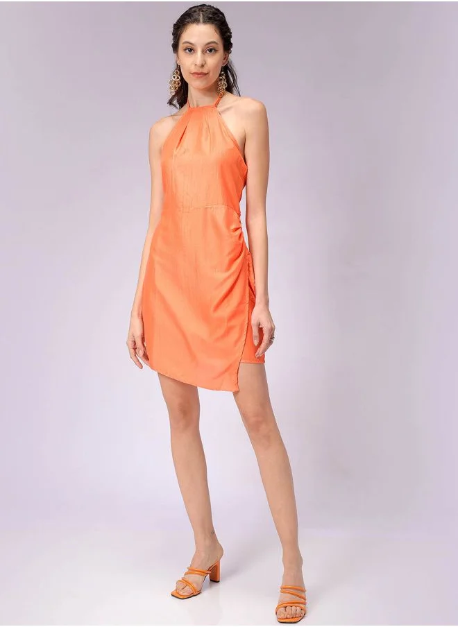 مرفوعة Women Fitted Casual Solid Wrap Dress