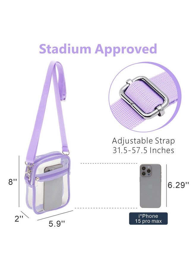 PACKISM Clear Bag Stadium Approved - Clear Purses for Women Stadium Transparent Crossbody Bag for Concert Sporting Events Festivals, Purple - Image 2