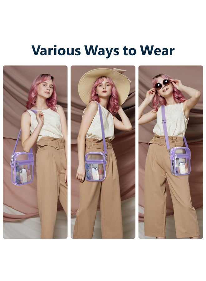 PACKISM Clear Bag Stadium Approved - Clear Purses for Women Stadium Transparent Crossbody Bag for Concert Sporting Events Festivals, Purple - Image 4