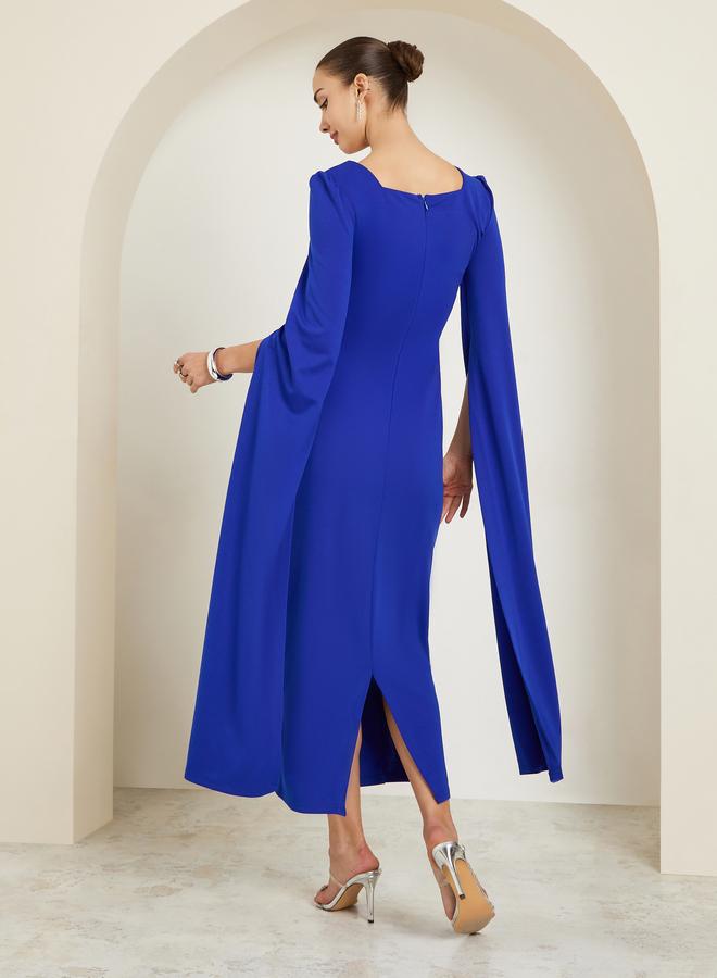 Styli Blue Embellished Long Sleeves Sheath Maxi Dress - Image 5