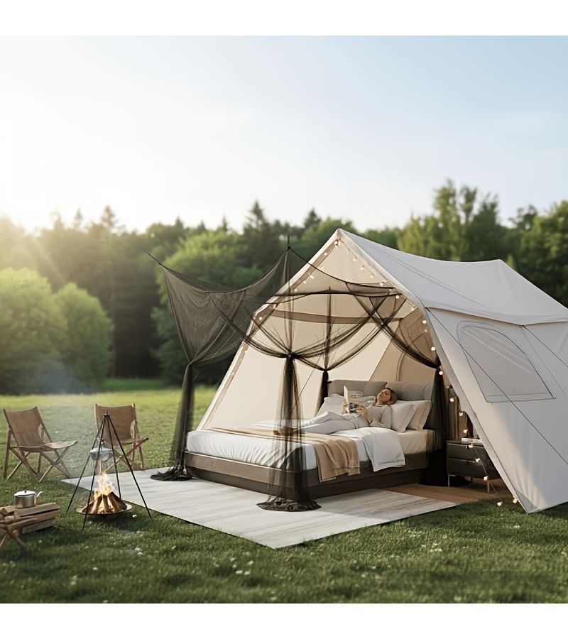 Black Extra Large Camping Mosquito Net Indoor Outdoor Curtain Dense Mesh Suitable for Bedroom Camping Living Room Yard Easy to Install Machine Washable 190 230 260 Centimeter - Image 2