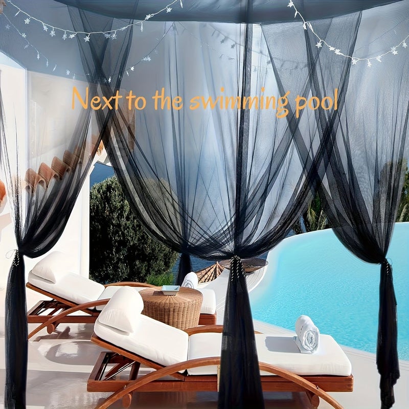 Black Extra Large Camping Mosquito Net Indoor Outdoor Curtain Dense Mesh Suitable for Bedroom Camping Living Room Yard Easy to Install Machine Washable 190 230 260 Centimeter - Image 4