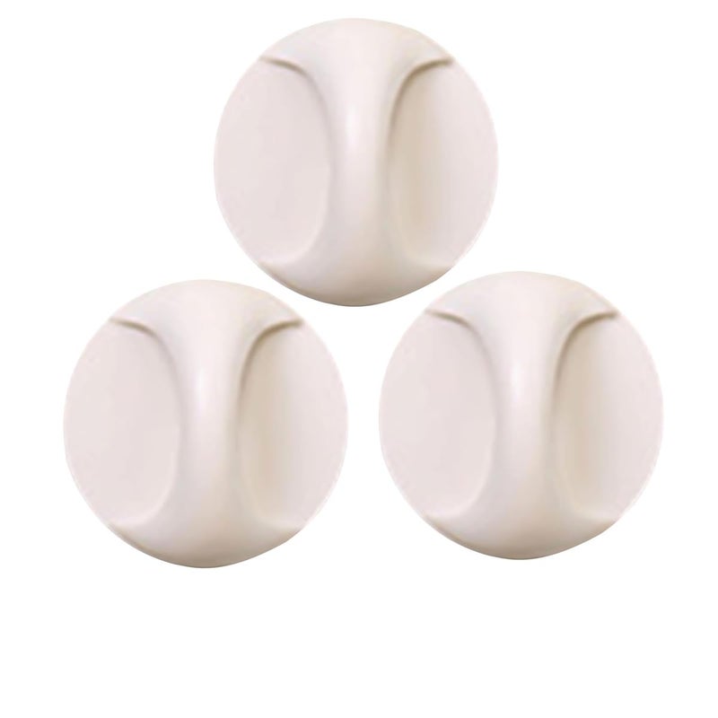 Potency 3Piece Cabinet Drawer Handles Self Adhesive Glass Door Window Pulls Adhesive Handle Household ABS Multi-Purpose Cupboard Furniture for Bathroom Kitchen (White) - Image 1