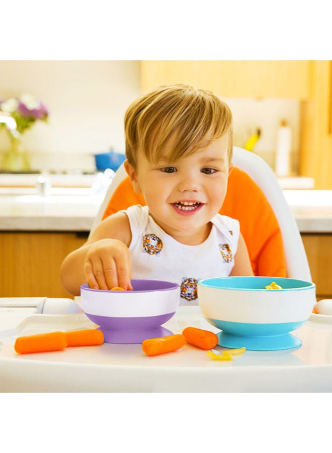 Munchkin Pack Of 3 Stay Put Suction Bowls- (Blue/Green/Purple) - Image 5