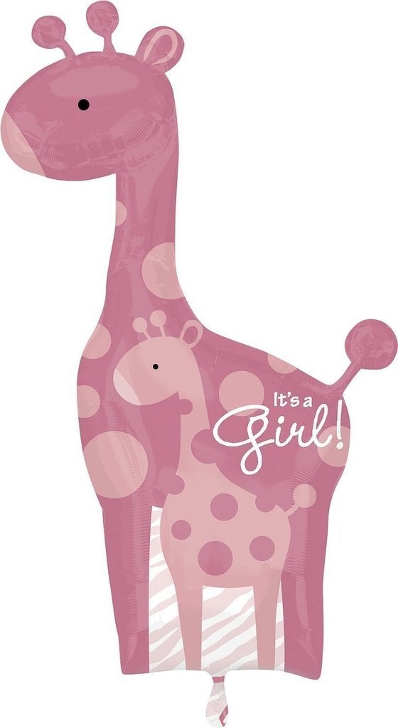 Amscan Anagram International Safari Baby Girl Giraffe, 42", Multicolor - Image 1