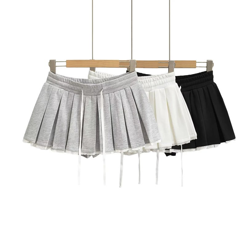 Korean fashion contrast color design hot girl skirt summer new elastic high waist anti-light pleated skirt women - Image 2