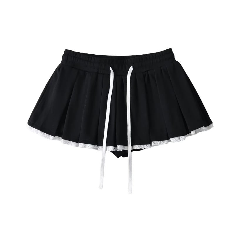 Korean fashion contrast color design hot girl skirt summer new elastic high waist anti-light pleated skirt women - Image 3