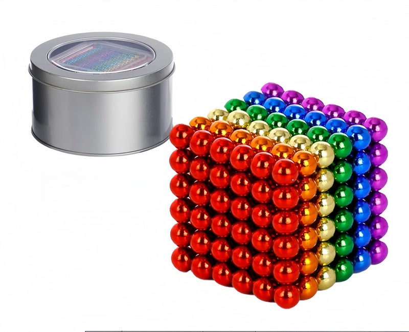 ميكسد 216pcs 5mm الكرة مجموعة السحر المغناطيس مكعب بناء لعبة للتخفيف من الإجهاد خلط 6-لون، مناسبة لمدة 13 سنة + - Image 1