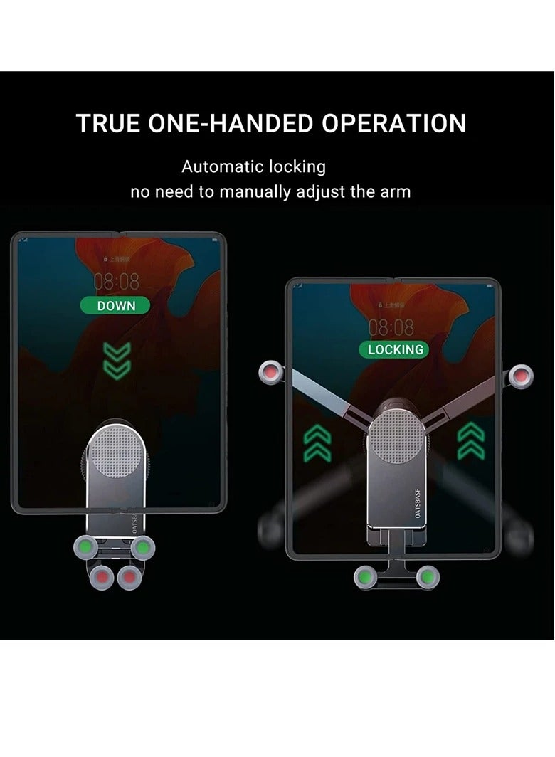 Oatsbasf Car Phone Holder Air Vent, Folding Screen Phone Mount Cradle Bracket, Shockproof And Freely Retractable Long Arm Suction Cup Car Phone Mount For Foldable Dual Screen Smartphones, (Black) - Image 3