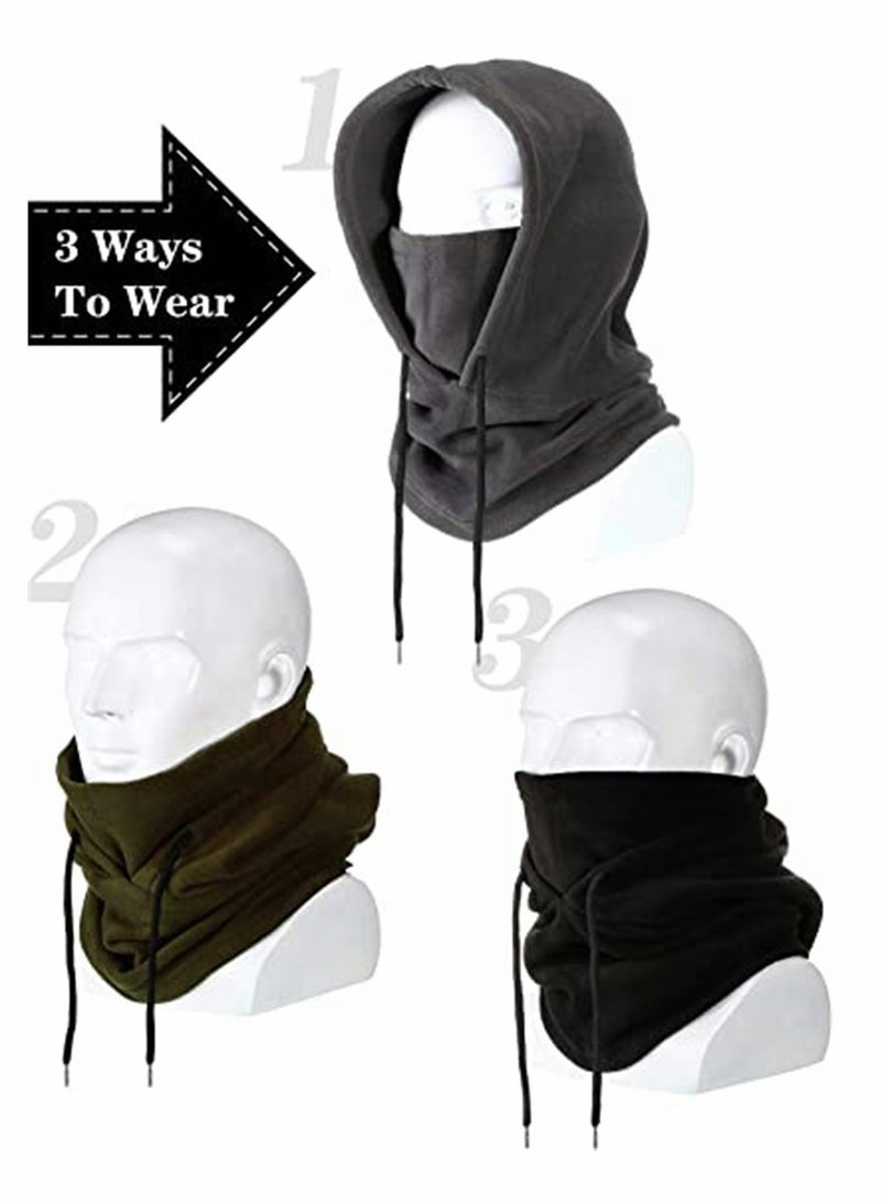 KASTWAVE Thermal Cap Mask 3 Pcs Mens Warm Fleece Hat In Winter Outdoor Riding Mask Skiing Sports Thickened Neck Wrap Winter Fleece Balaclava Ski Tactical Heavyweight - Image 4