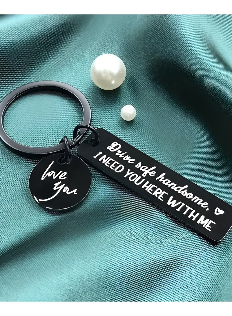 I Love You, I Need You Here with Me" Engraved Stainless Steel Keychain – Sentimental Gift for Him | Romantic Keepsake for Boyfriend, Husband, Dad | Gift-Boxed for Valentine’s Day, Anniversary & More - Image 1