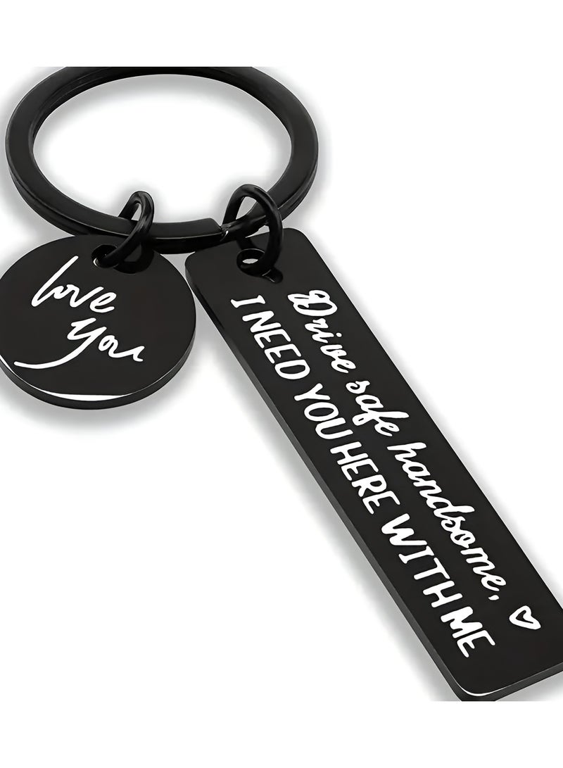 I Love You, I Need You Here with Me" Engraved Stainless Steel Keychain – Sentimental Gift for Him | Romantic Keepsake for Boyfriend, Husband, Dad | Gift-Boxed for Valentine’s Day, Anniversary & More - Image 2