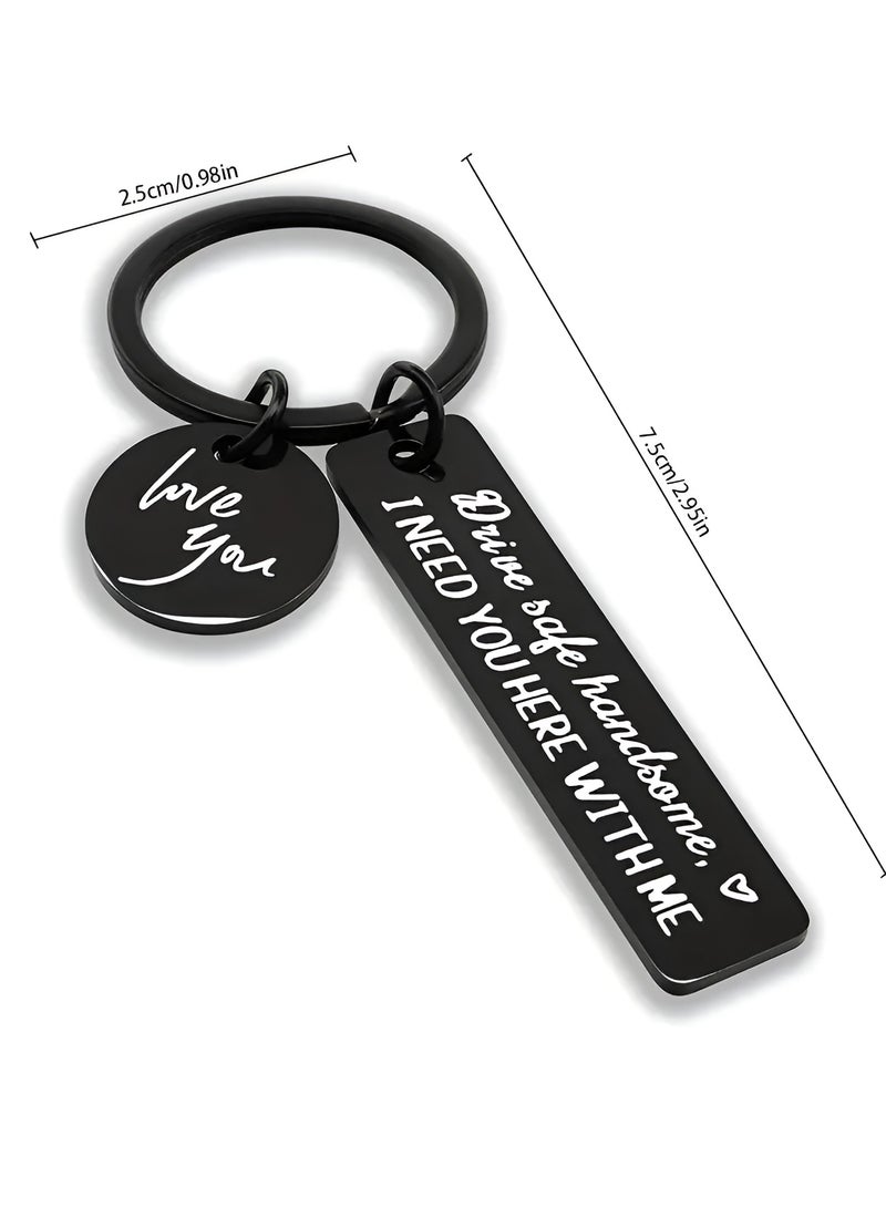 I Love You, I Need You Here with Me" Engraved Stainless Steel Keychain – Sentimental Gift for Him | Romantic Keepsake for Boyfriend, Husband, Dad | Gift-Boxed for Valentine’s Day, Anniversary & More - Image 4