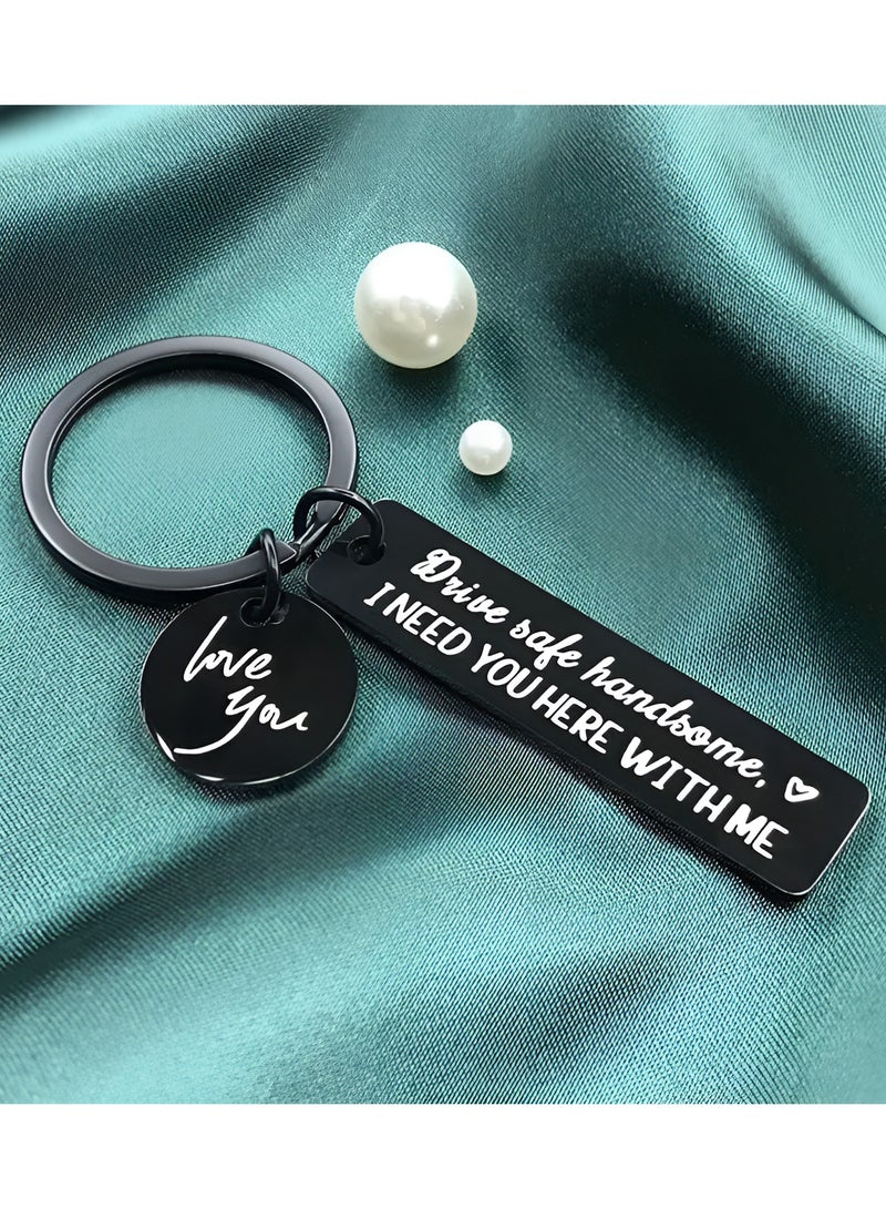I Love You, I Need You Here with Me" Engraved Stainless Steel Keychain – Sentimental Gift for Him | Romantic Keepsake for Boyfriend, Husband, Dad | Gift-Boxed for Valentine’s Day, Anniversary & More - Image 5
