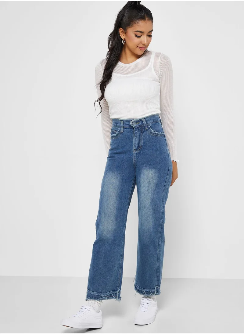 Ginger Raw Edge Detail Jeans
