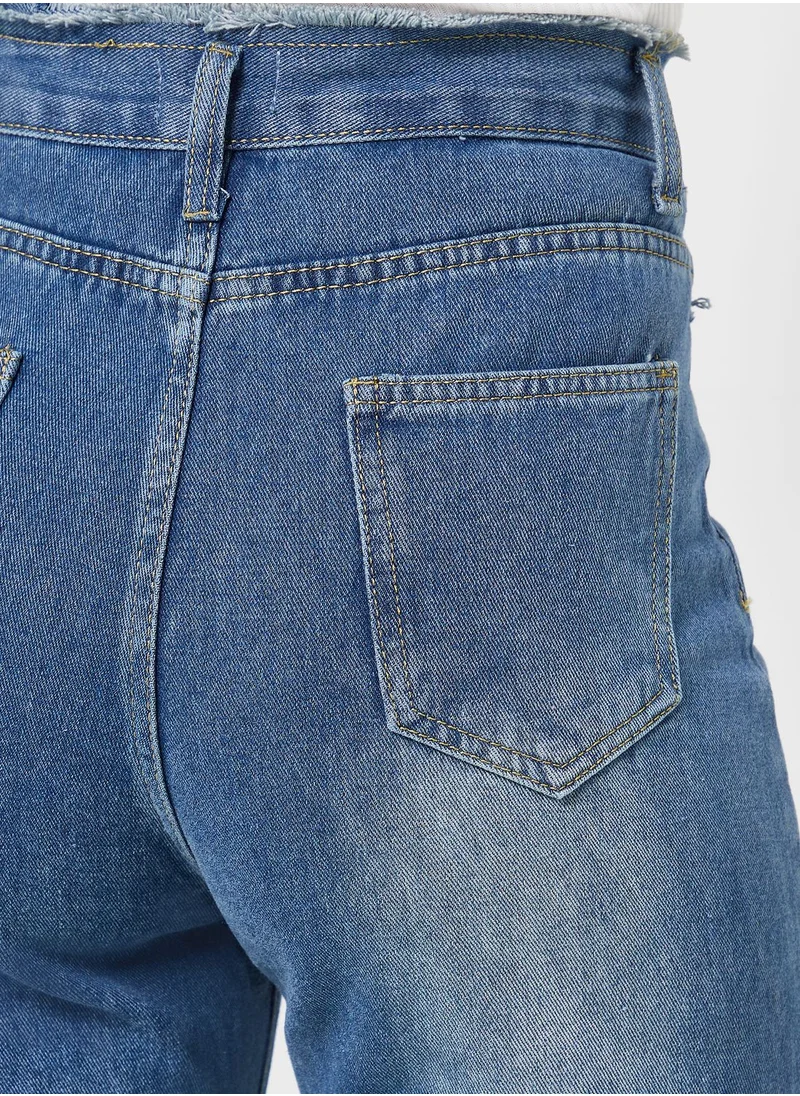 Ginger Raw Edge Detail Jeans