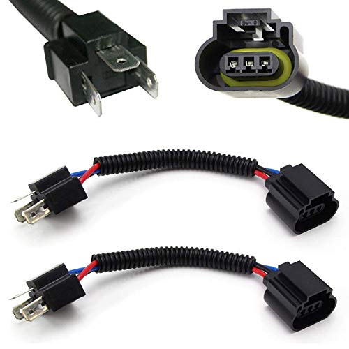 iJDMTOY One Pair 9003 H4 (Male) to H13 9008 (Female) Converter Adapter Socket Wiring Harness Kit - Image 1