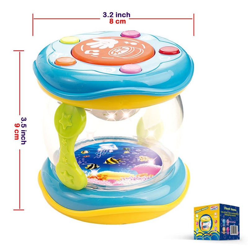 WEofferwhatYOUwant Baby Drum - Portable Musical Toy for Babies 6+ Months with LED Lights Lullabies Ocean Sounds Play Modes Soft Volume Travel Ready Percussion BPA for Toddlers - Image 5