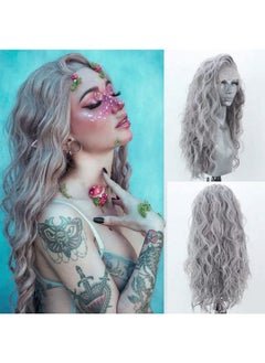 Silver Grey Long Curly Synthetic Lace Front Wigs For Women Free Part Pre Plucked Natural Hairline Lace Front Synthetic Cosplay Wigs Glueless Daily Wear Costume Wig 24 Inches - pzsku/ZA91D09F6B8815D9CACCFZ/45/_/1696664195/330cd038-055f-4c15-b1e4-a40fc96bca6c