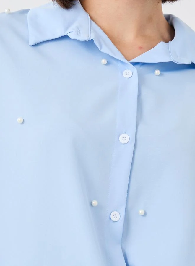 Take Two Take Two Embellished Spread Collar Oversize Shirt