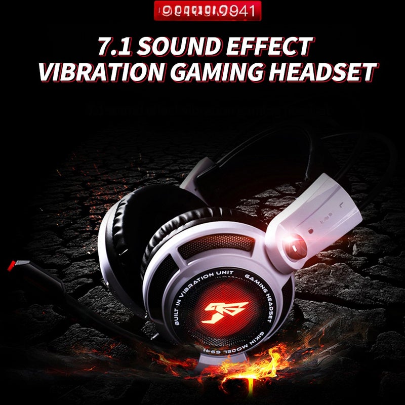 Gaming Headset: Black 40mm Moving Coil Unit - Virtual 7.1 Surround Sound Ergonomic Headset for PC Gaming, Immersive Gameplay - Image 5