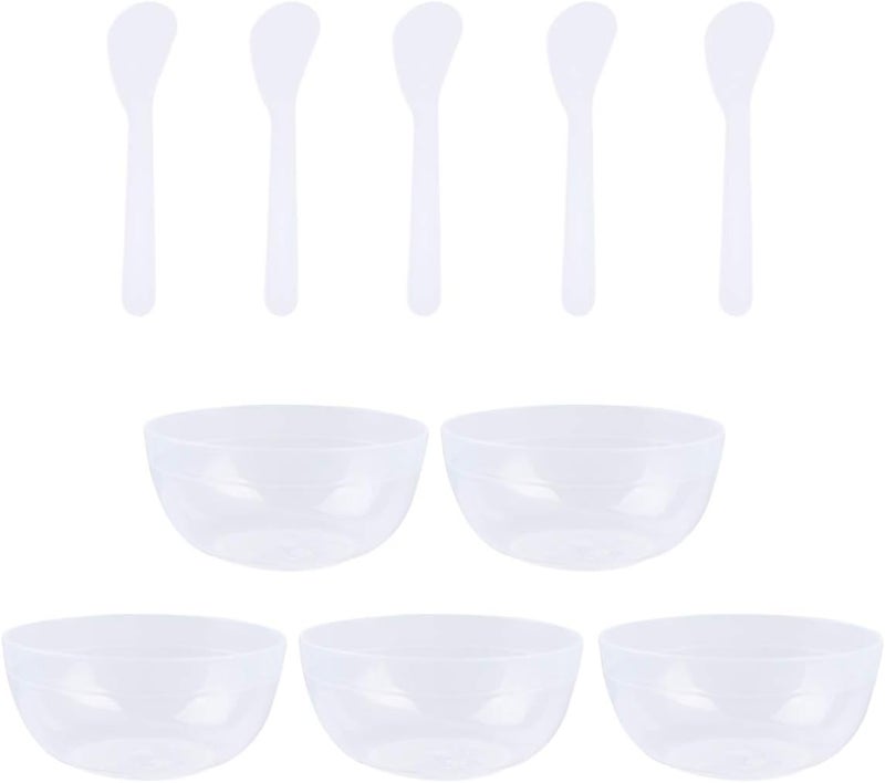 klarako 10Sets Slime Bowl Slime Mixing Tool Makeup Bowl Crystal Mud Mixing Bowls Plastic Glue Mixer for Makeup Kids Crafts (Transparent) - Image 1