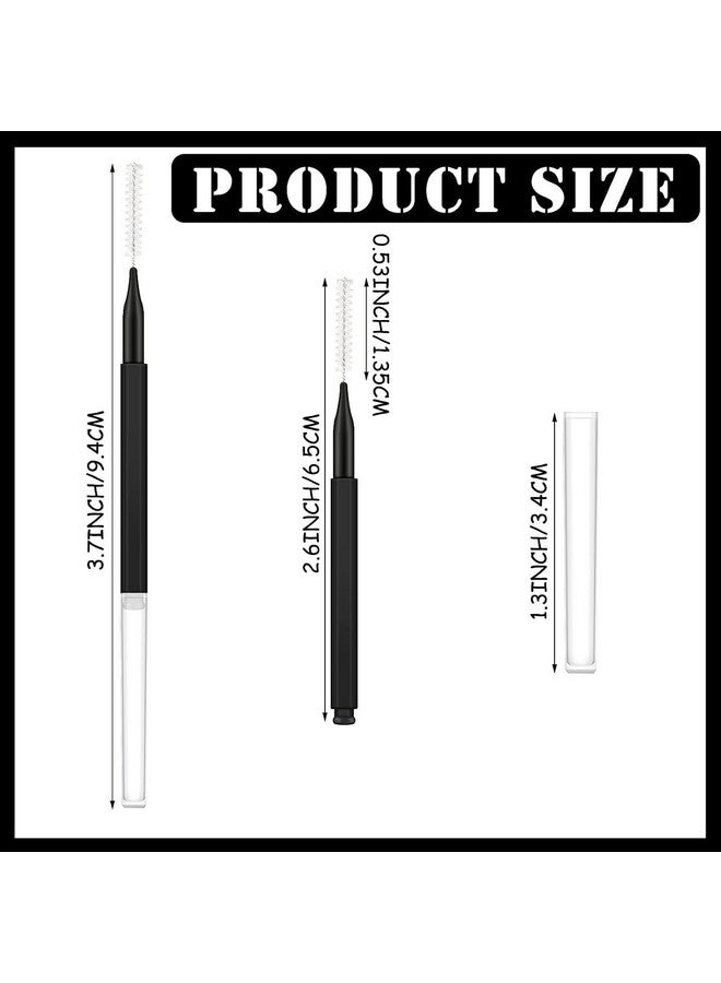 Patelai 150 Pieces Micro Eyebrow Brush With Cap Brow Lamination Brush Eyebrow Spoolie Brush Comb Eyebrow Lash Lift Tools Lash Filler Eyelashes Extensions Eyebrows(Black) - Image 2