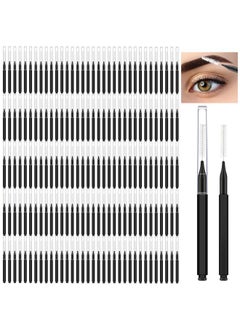Patelai 150 Pieces Micro Eyebrow Brush With Cap Brow Lamination Brush Eyebrow Spoolie Brush Comb Eyebrow Lash Lift Tools Lash Filler Eyelashes Extensions Eyebrows(Black)  - Image 1