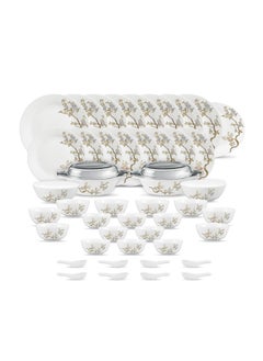 La Opala Diva by La Opala, Pearl Collection, Opal Glass Dinner Set 47 pcs, Zen Garden, White  - Image 1