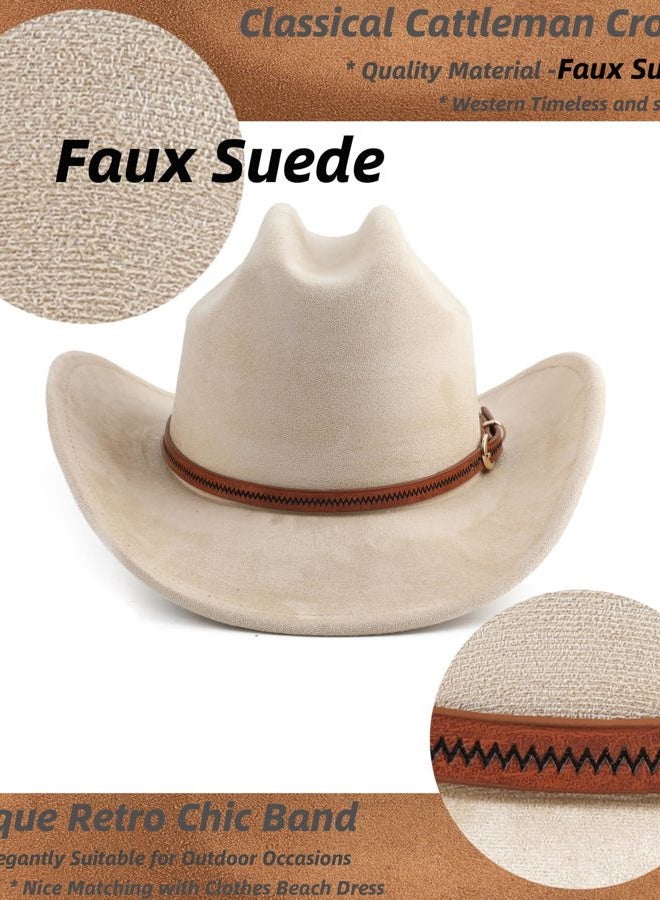 Pro Celia Cowboy Hat for Women and Men Wide Brim Western Cowgirl Hat (US, Alpha, One Size, Beige) - Image 4