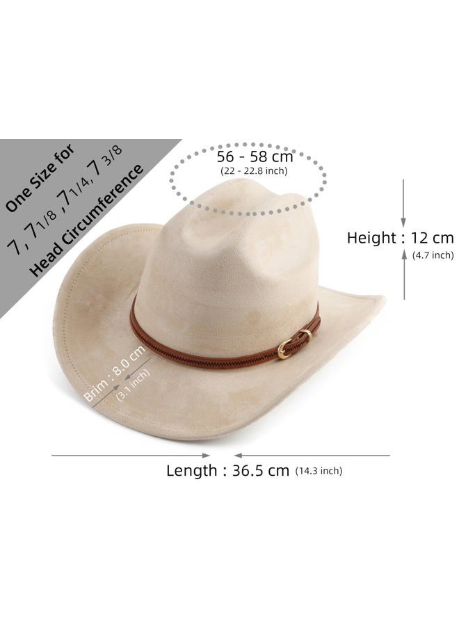 Pro Celia Cowboy Hat for Women and Men Wide Brim Western Cowgirl Hat (US, Alpha, One Size, Beige) - Image 2