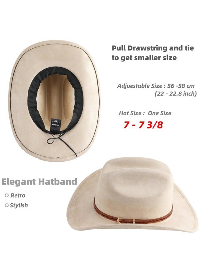 Pro Celia Cowboy Hat for Women and Men Wide Brim Western Cowgirl Hat (US, Alpha, One Size, Beige) - Image 3