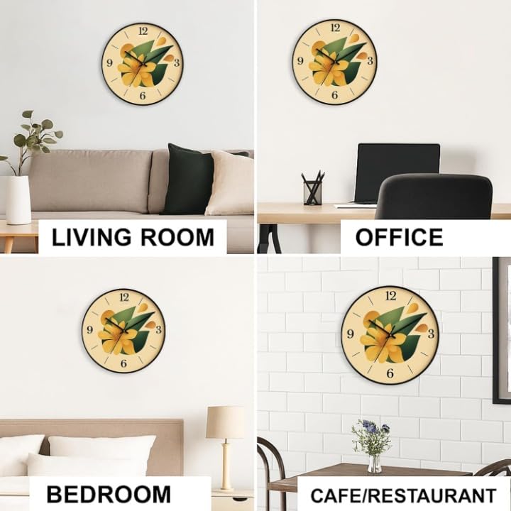 TEKCOOL Wall Clock 12" Silent Quartz Decorative Wall Clock Non-Ticking Classic Digital Clock Battery Operated Round Easy to Read Handheld Complete Home/Kitchen/Bedroom(408)' - Image 3