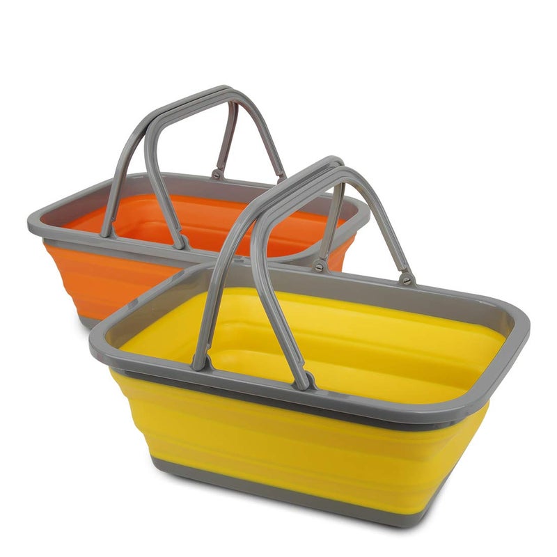 Tiawudi 2 Pack Collapsible Sink with 2.25 Gal / 8.5L Each Wash Basin for Washing Dishes, Camping, Hiking and Home - Image 1