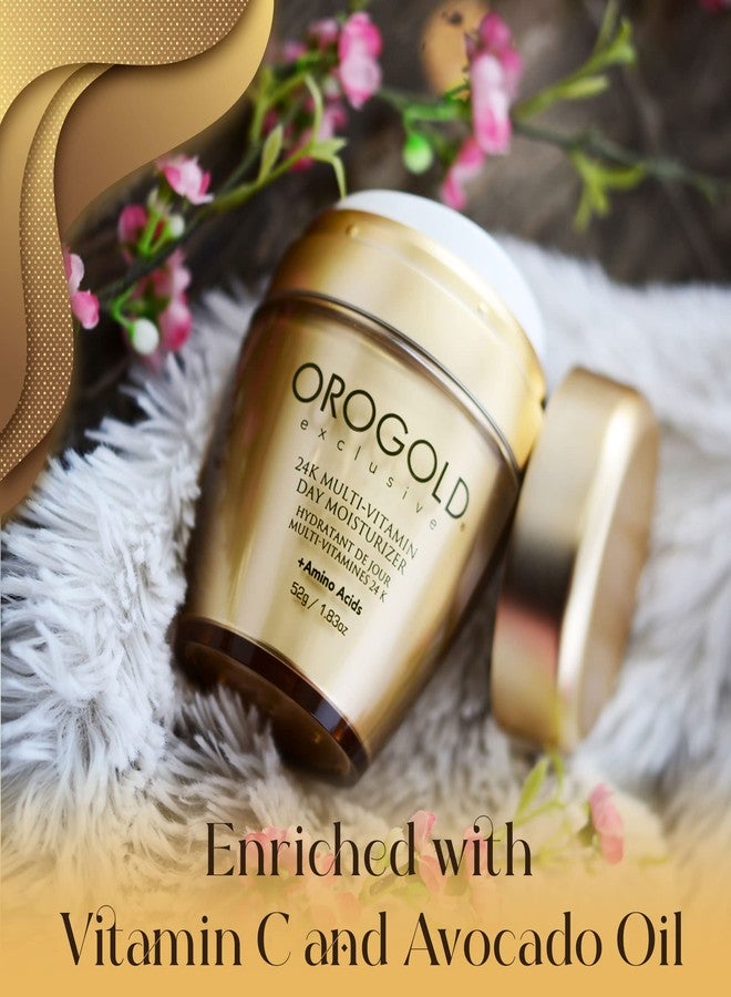 Orogold أوروجولد مرطب يومي متعدد الفيتامينات 24K مع الأحماض الأمينية، كريم نهاري مع فيتامين C، فيتامين A وفيتامين E، 52 غ / 1.83 أونصة - Image 3