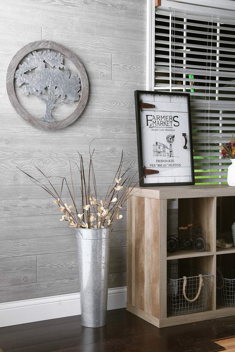 Hosley Galvanized French Bucket Vase with Handles 6" Dia x 15" H- Perfect for Weddings, Parties, Country Picnics, Floral Arrangements, Tableware Storage, or Candle Gardens - Rustic Farmhouse Décor - Image 2