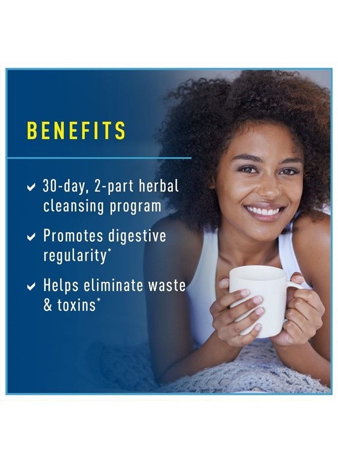 Renew Life - Cleanse Smart, Helps Reduce Bloating & Return to Regularity, 2-Part Total Body Program, Uses Herbs, Herbal Extract & Magnesium to Cleanse & Detox, Soy, Dairy & Gluten Free, 120 Capsules - Image 1