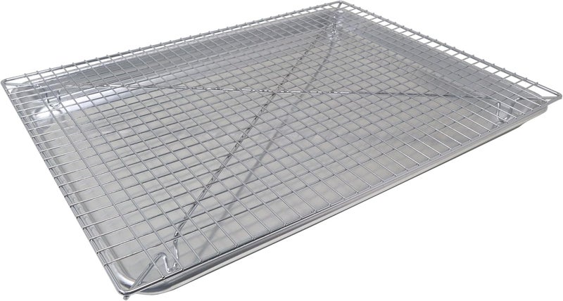 LEM Products 18 by 13 Jerky Pan and Rack Set Prepare and Make Jerky Stainless Steel Rack and Chrome Plated Aluminum Pan for Baking and Cooling - Image 1