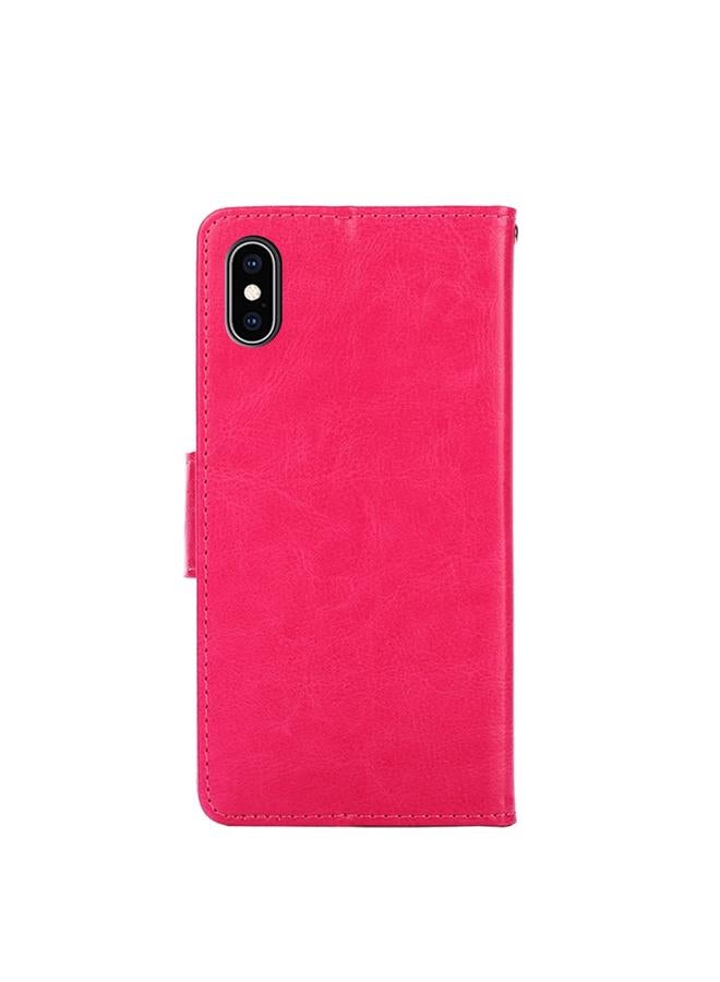 اس-توب جراب جلدي بتصميم كريستالي قابل للطي أفقيًا لهاتف iPhone X / XS مع حامل وفتحات للبطاقات ومحفظة - Image 3