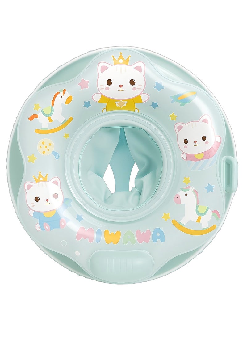 【S Size】Blue Baby Swimming Ring Seat, Safe Bottom Pocket Design, Available in S/M/L Sizes, Suitable for Babies 10-48 Months (S: 10-24M, M: 18-36M, L: 24-48M)  - Image 2