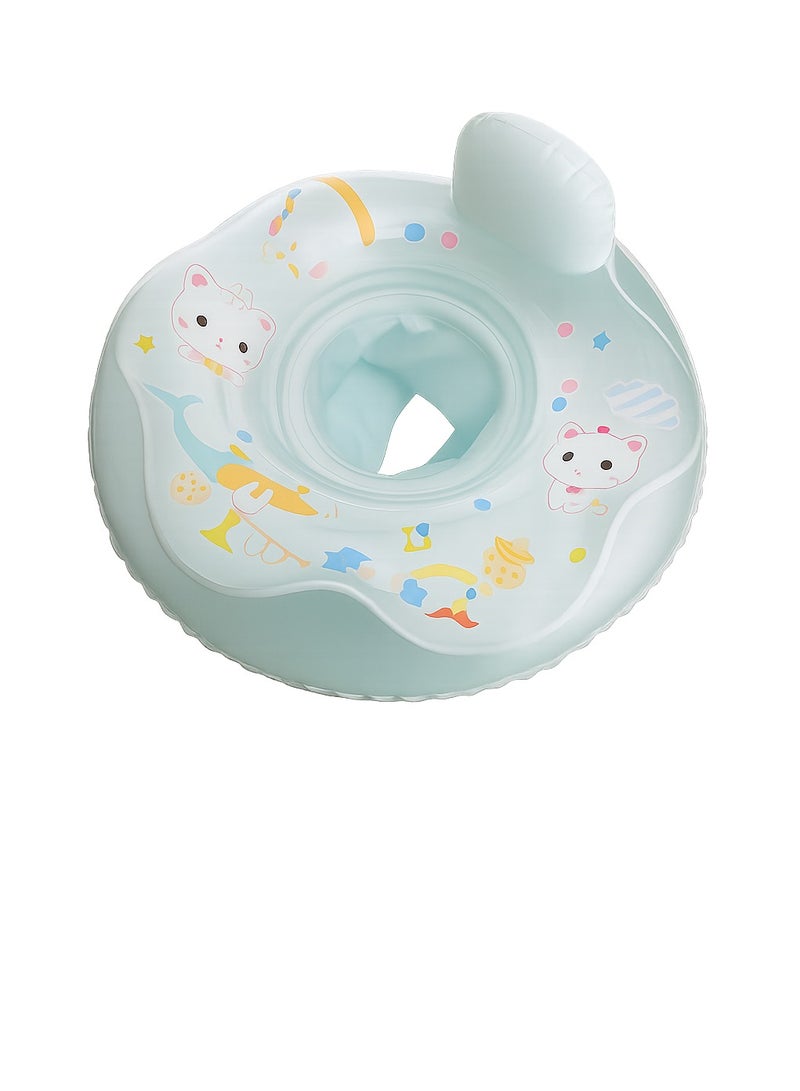 【S Size】Blue Baby Swimming Ring Seat, Safe Bottom Pocket Design, Available in S/M/L Sizes, Suitable for Babies 10-48 Months (S: 10-24M, M: 18-36M, L: 24-48M)  - Image 3